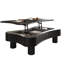 Table basse à plateau relevable de 42 pouces pour l'espace de vie principal, rangement à panneau cannelé, réglage hydraulique, finition à griffes, pouces noirs avec fonction silencieuse, 3 coins arrondis cachés et cloisonnés, rapide