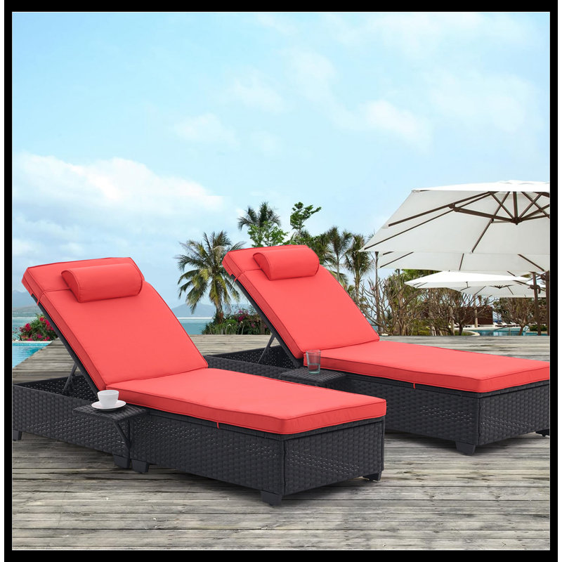 Chaise longue d'extérieur, Rouge