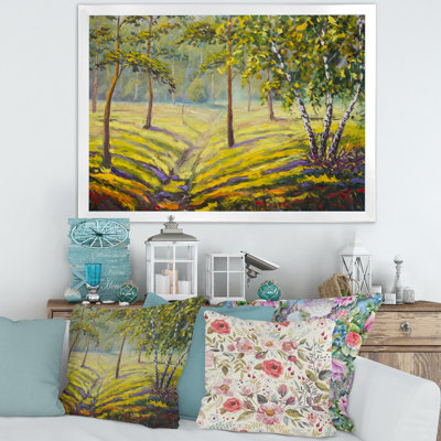 Pins et buissons dans la forêt II - peinture sur toile
