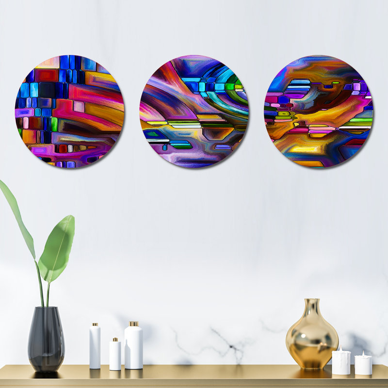 Virtual Color Division - Modern Metal Wall Decor Set