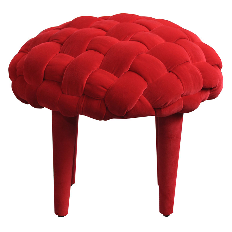 Solid + Manufactured Wood Accent Stool, Red