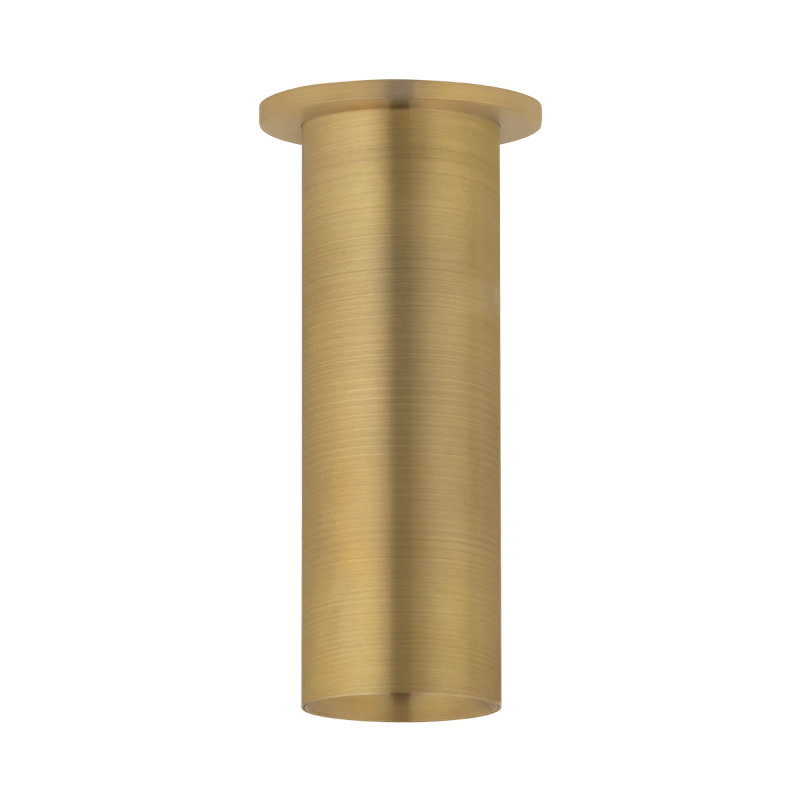 Luxe 3" Cylinder Flush Mount With Bezel, Patina Brass/Alabaster