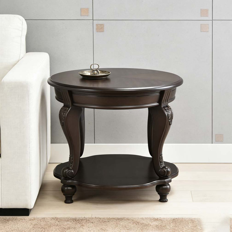 Table de bout ronde 22 po, Espresso