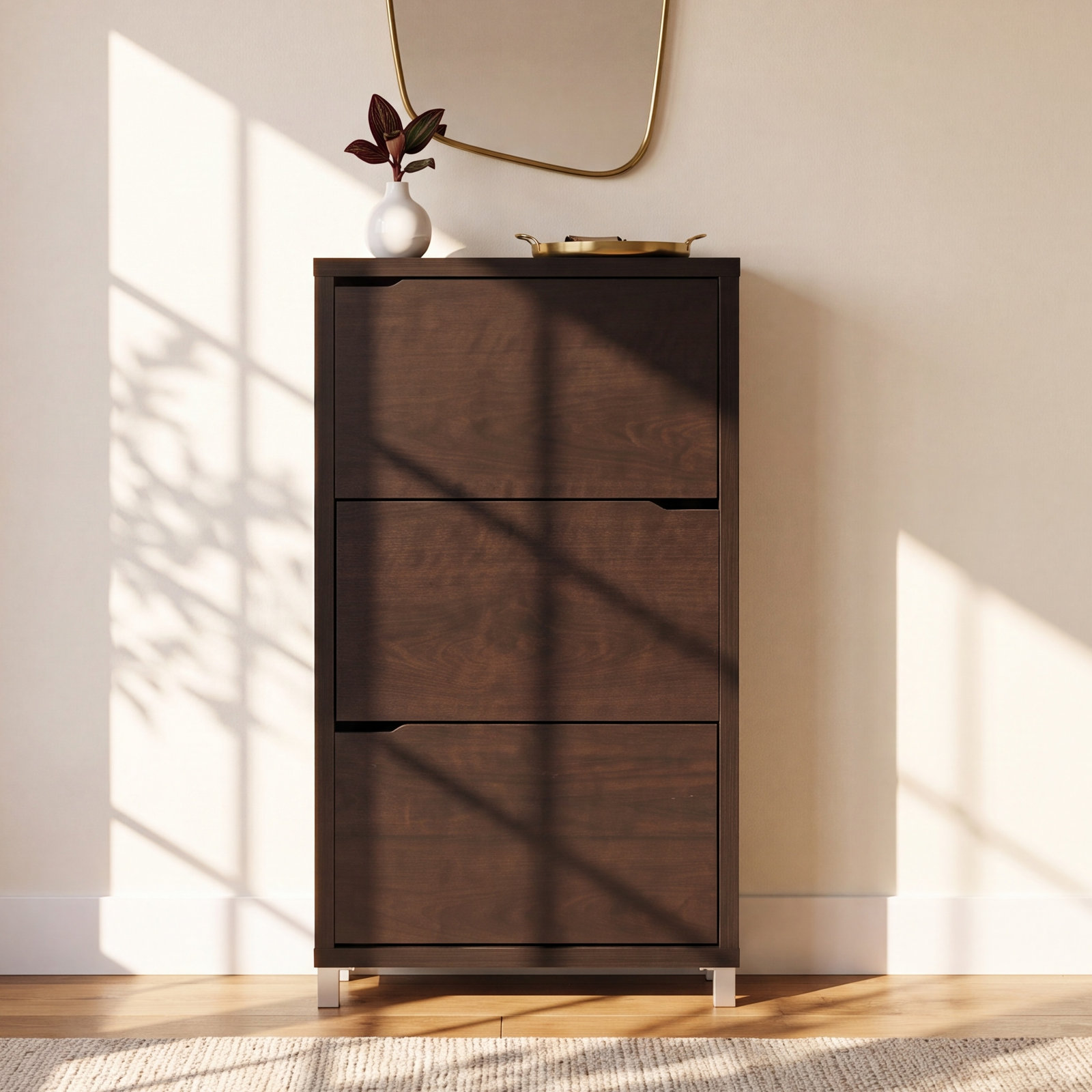 Simms 18 - Pair Shoe Storage Cabinet, Dark Brown