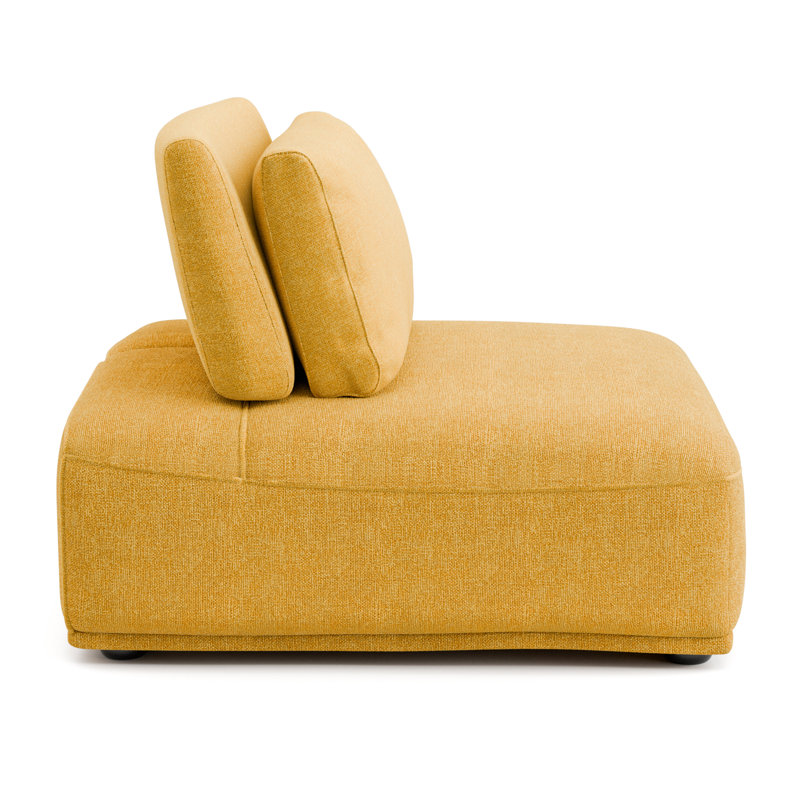 Aukeem 5 - Piece Upholstered Sectional, Yellow Polyester