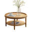 Table basse 31,3 "Jack avec tablette de rangement et pieds en bois massif Jack