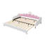 Lit de jour simple à rallonge avec lumières DEL, lit de jour rembourré princesse moderne avec tête de lit couronne, blanc-1077388742