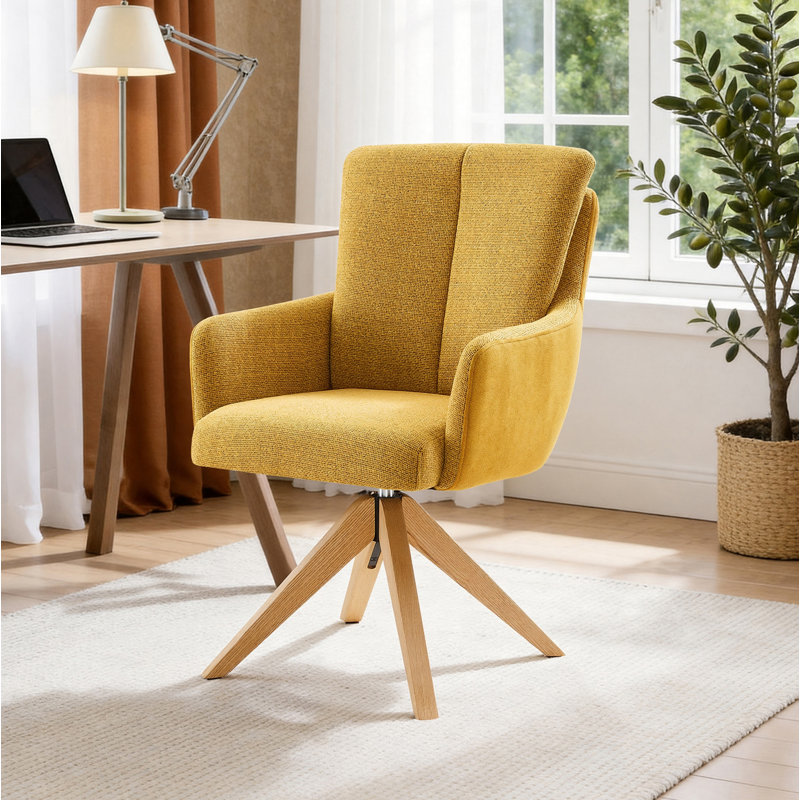Chaise de bureau Bernab, Jaune