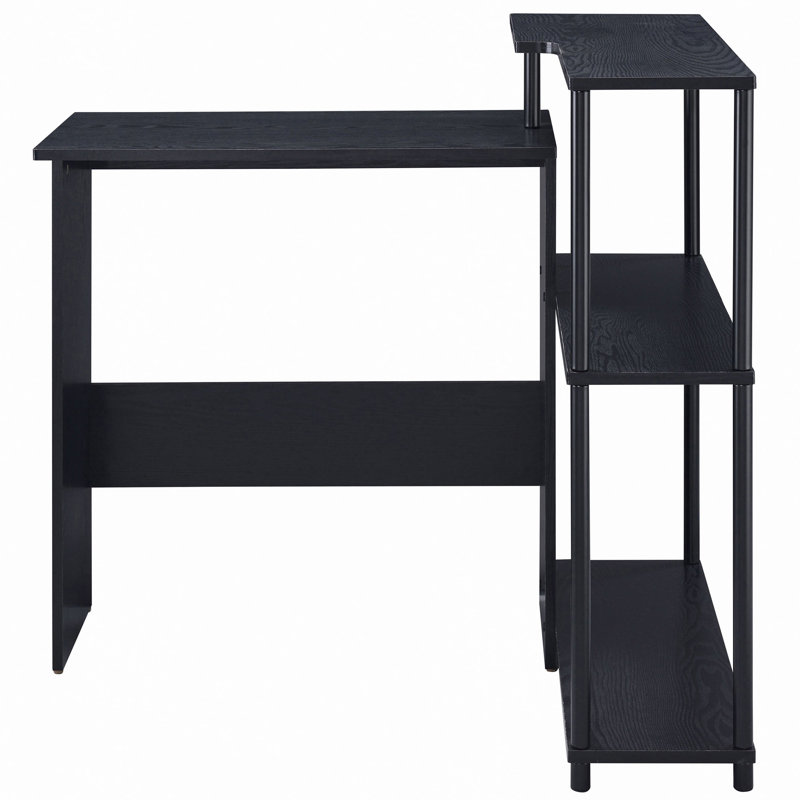 Bureau noir avec bibliothèque