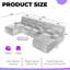 Canapé modulaire surdimensionné avec support ergonomique, conception modulaire, capacité de poids de 250 lb-129434321-129434325