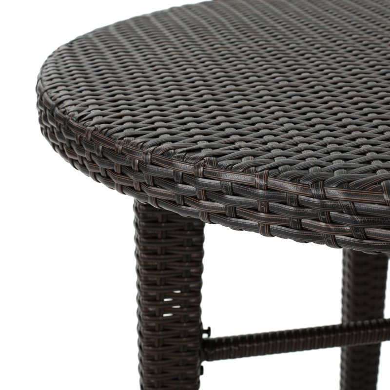 Table de bar ronde Backyard, élément de structure toutes saisons en fer, H 41 po x l 32,5 po, composant extérieur et formateur multi-marques brun, remarquable