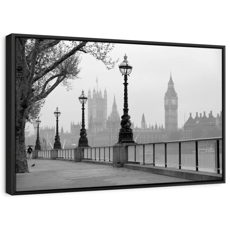 «London Black and White Wall Art», H 13 po x l 9 po