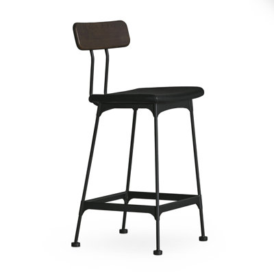 Upholstered Stool with Metal Frame