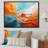 Teal Orange Bold Abstract Flow Collage I - Dams Wall Art-686945158-686945155