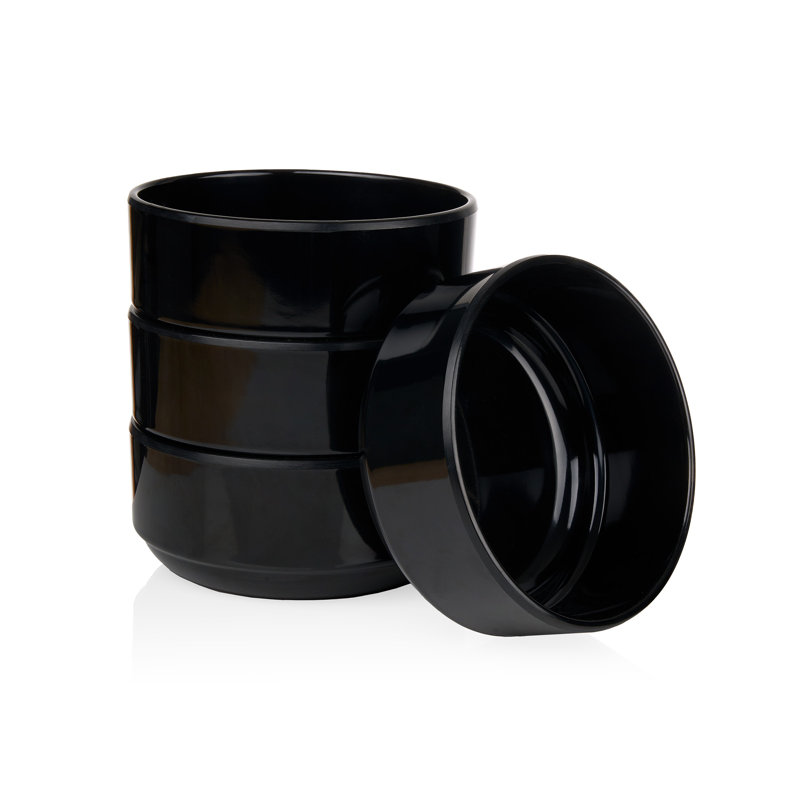 Marbella Melamine Stacking Cereal Bowl, Black
