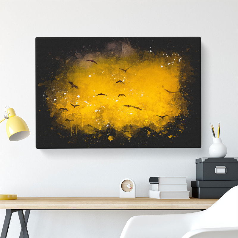 Egrets At Sunset - Wrapped Canvas, 60cm H x 91cm W x 3cm D