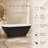 65 in. L x 29.5 in. W Black cUPC Certified Freestanding Multi-Layer Acrylic Deep Soaking Bathtub with Center Drain and Overflow