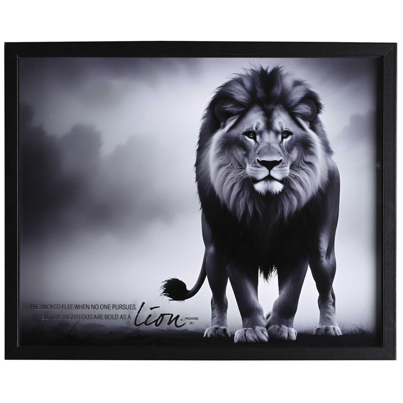 Framed Wall Art Black Bold As A Lion
