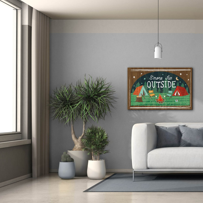 «Comfy Camping 7» par Melissa Averinos, art mural sur toile, H 26 po x l 40 po x P 1,5 po