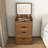 3-in-1 Vanity Desk with Lighted Mirror & Stool, Flip Top Makeup Dressing Table, Compact Storage for Bedroom, Bathroom, Dressing Room (18.9"L, Walnut)-1660461499