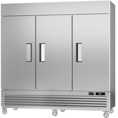 VEECOOL Commercial Upright Freezer WiFi-Enabled with 12 Shelves, 82" Bottom Mounted Solid Door Reach in Freezer, Stainless Steel, Auto Defrost, LED Lighting, Bottom Mounted, ETL&ETL Sanitation