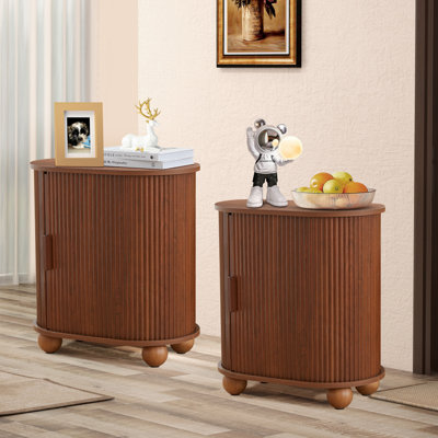 End Table Set With  Sliding Doors