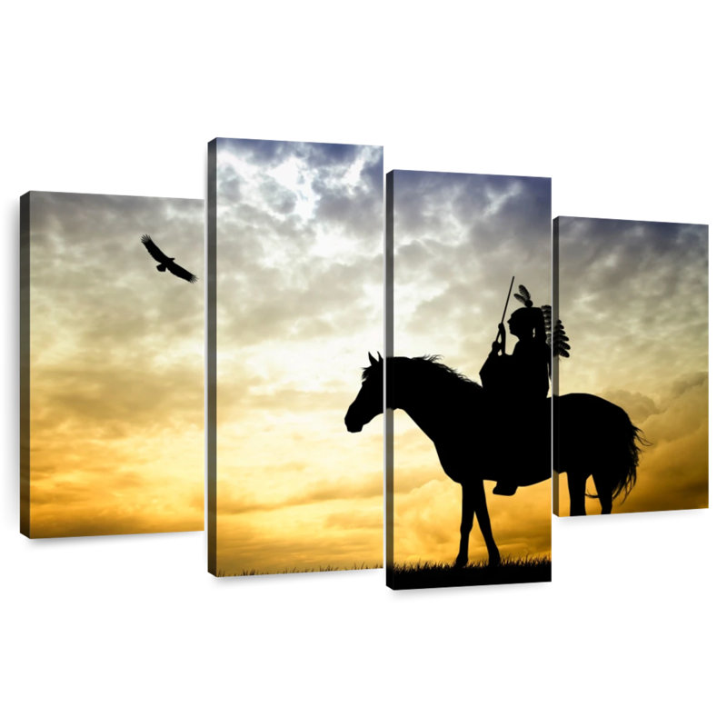 Lelar Indian On Horse, 48'' H x 75'' W