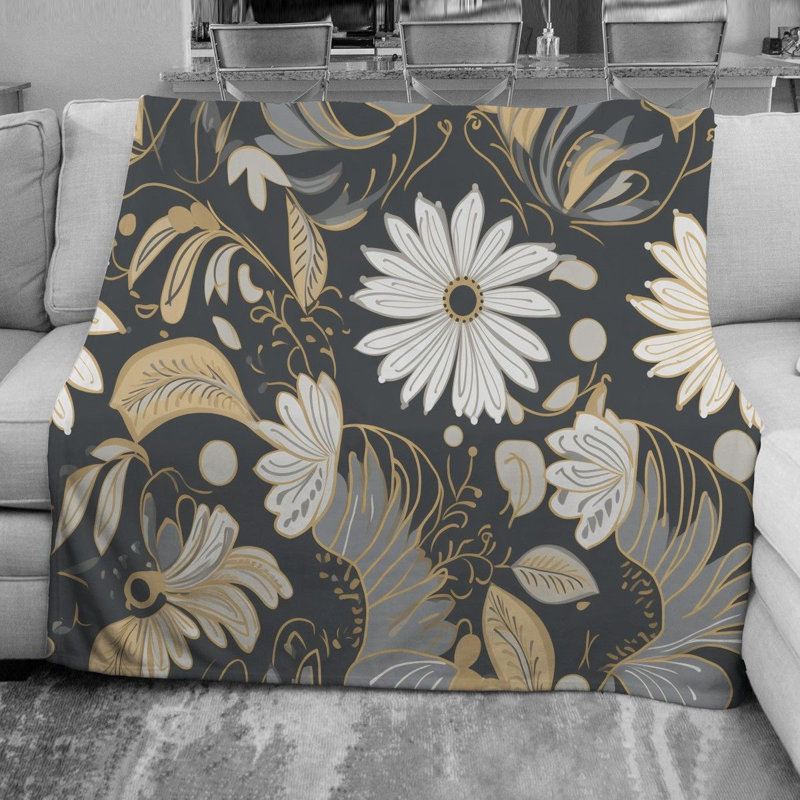 Elegant Floral Benelva Throw Blanket, 51" W x 60" L