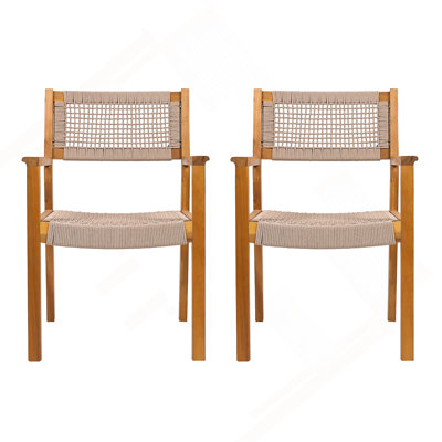 BRAIDED DINING CHAIR Light Brown