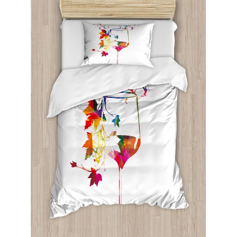 Canadiana Polyester Duvet Cover, Twin Duvet Cover + 1 Sham, Blooming Flowers Garden