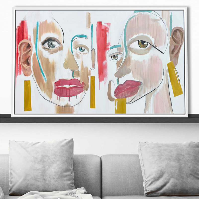 Miroir de but (horizontal) par Cassie Studios - Peinture, Cadre flottant blanc, H 31,5 po x l 51,5 po x P 2 po