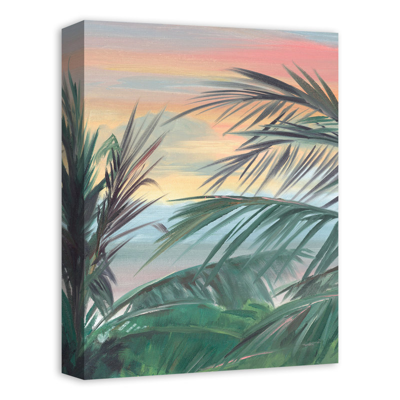Coucher de soleil hawaïen sur toile, H 16 po x l 12 po x P 1,25 po, Sans cadre