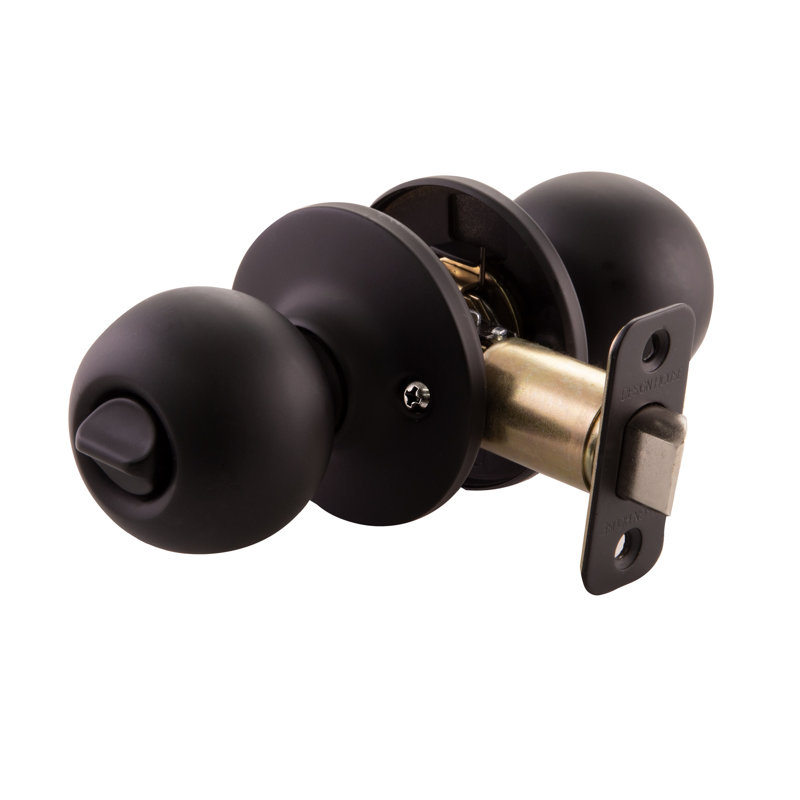 Bouton d'intimité pour lit / baignoire Ball, Noir, H 2,6 po x l 6 po x P 6,38 po, 2-Way Latch