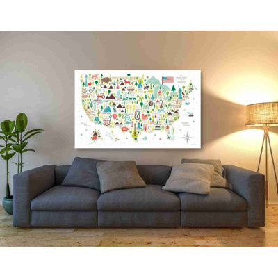 «Illustrated USA» par Michael Mullan, art mural sur toile