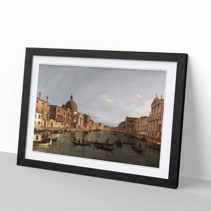 The Grand Canal in Venice by Giovanni Canaletto - Picture Frame Painting, Black, 48cm H x 65cm W x 2cm D
