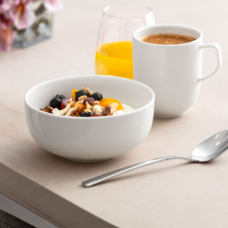 Villeroy & Boch Afina Rice Bowl, Premium Porcelain, Made in Germany, Dishwasher and Microwave Safe, 6 x 2.75 in, Stackable, White