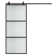 Metal and Glass Sliding Barn Door with Installation Hardware Kit ( Soft-close Included)