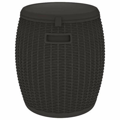 17 Stories Lyndley 42.5cm W 9.8L Plastic Deck Box in Black