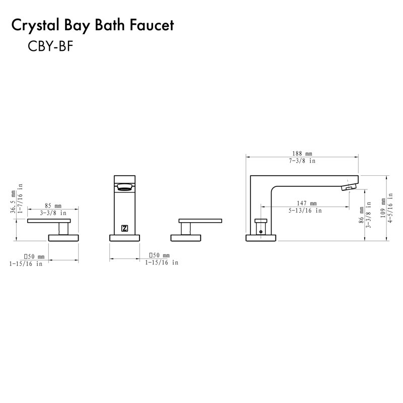 ZLINE Crystal Bay Bath Faucet, Chrome