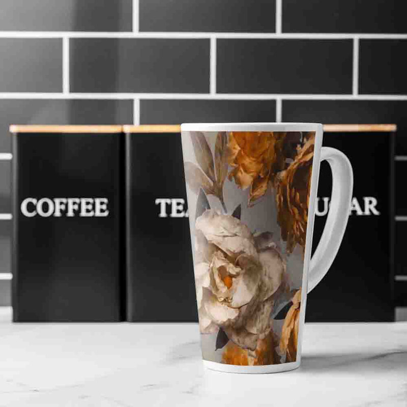 White Flower Latte Mug