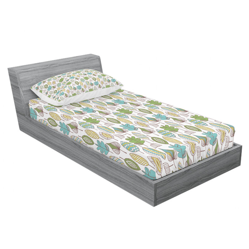 Rowan Microfiber Floral Sheet Set, Twin XL Sheet Set + Fitted Sheet + 1 Pillowcase, Green/Yellow/Mint Floral