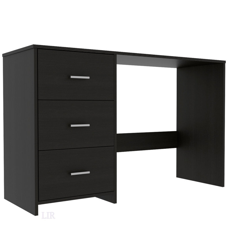 Bureau d'écriture classique à 3 tiroirs avec surface de travail spacieuse et beaucoup de rangement, pour le bureau à domicile et le bureau