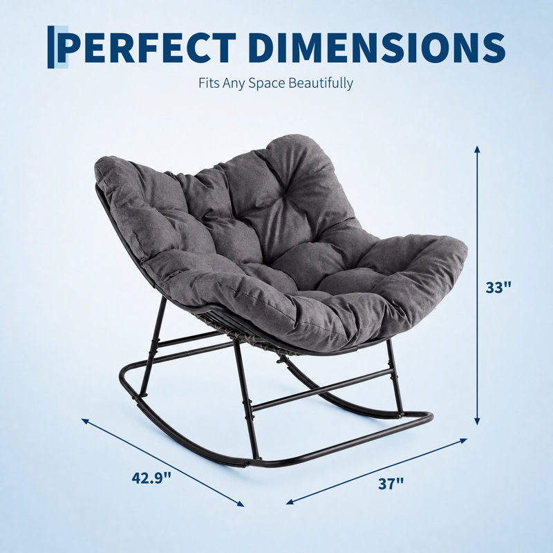 Outdoor Rocker Chair, Gray