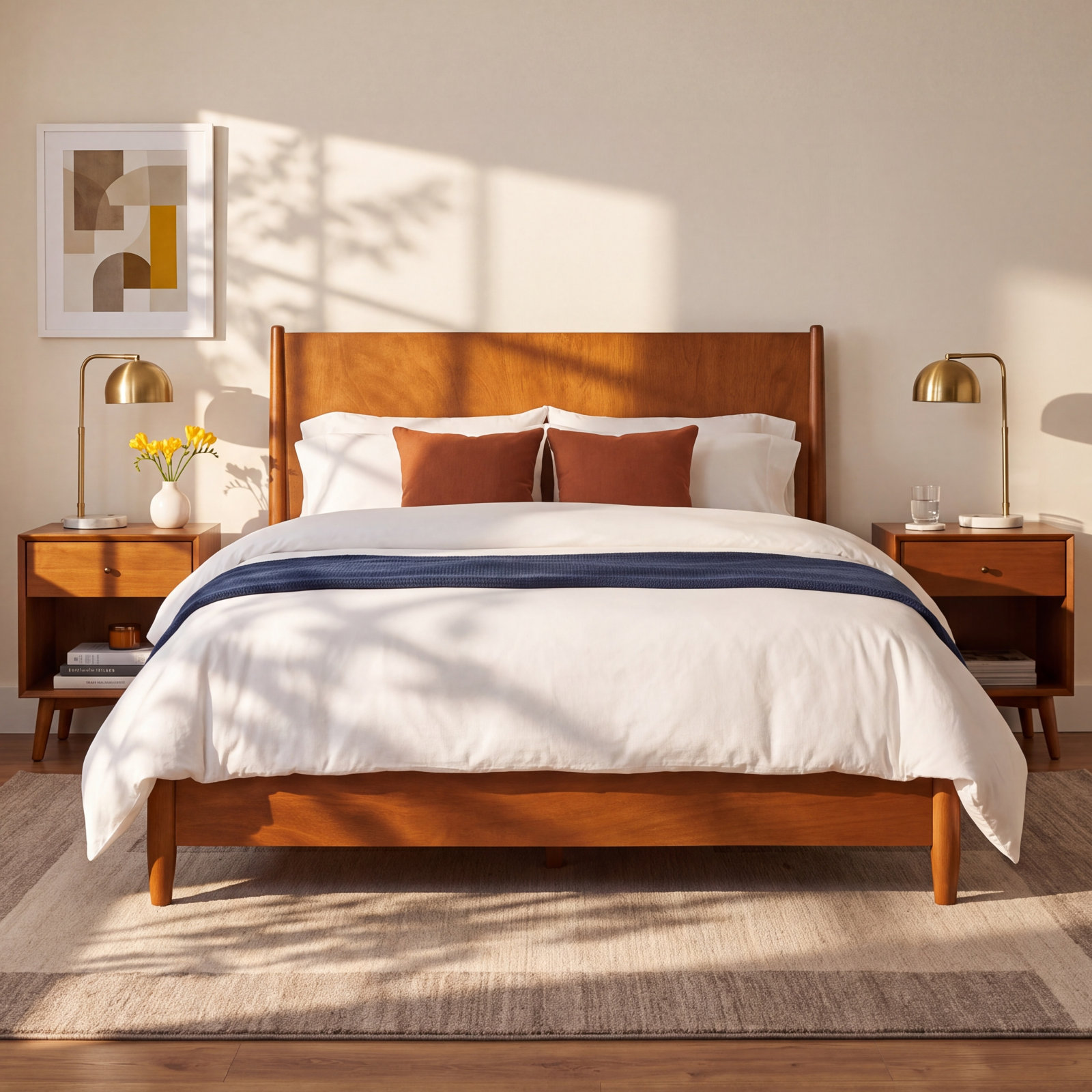 Williams Low-Profile Bed, California King, Chestnut