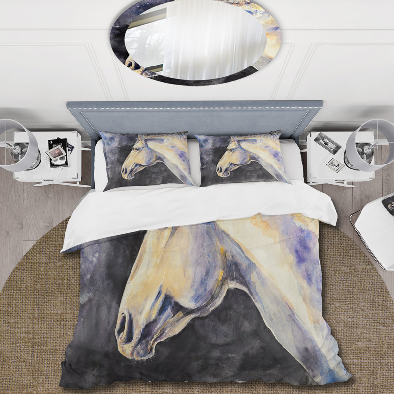 Ensemble de housse de couette en microfibre noir / jaune / mauve, Housse de couette pour très grand lit et 2 très