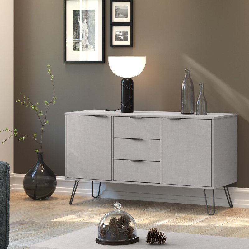 Dufresne Casual Living Medium Sideboard With 2 Doors And 3 Drawers, Grey