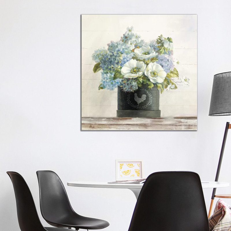 Anemones In Hatbox by Danhui Nai - Painting on Canvas, 93.98 cm H x 93.98 cm W x 3.175 cm D, Wrapped Canvas