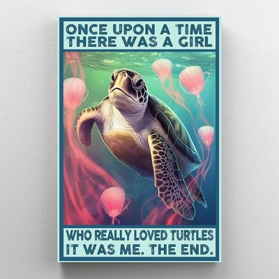 «Who Really Love Turtles», reproduction d'art graphique sur toile tendue 1 pièce