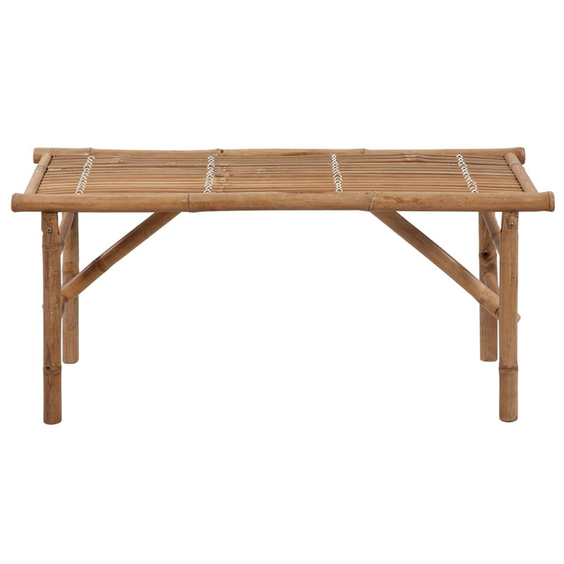 O'Donohue Solid Wood Bamboo Outdoor Bench, Burgundy