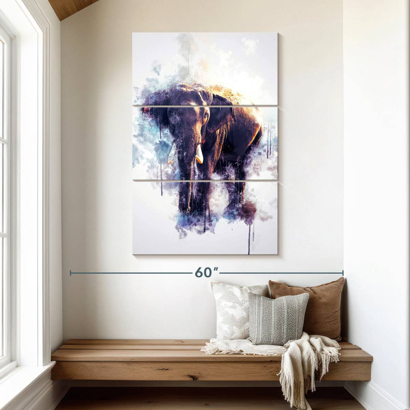 Brampt Elephant Looking, 50" H x 32" W